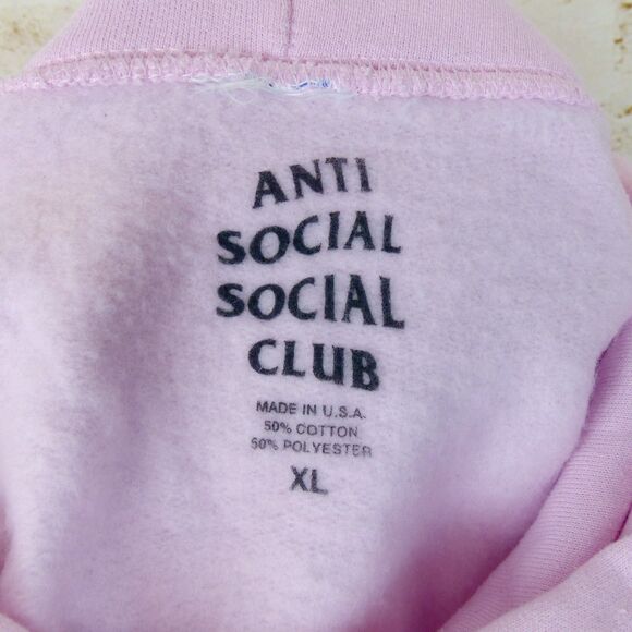 Anti Social Social Club ASSC Hoodie Men XL Pink Know You Better Sweatshirt USA - Picture 9 of 13